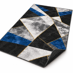 Fracture– Modern Rug, Blue & Black Geometric Design (MD-205)