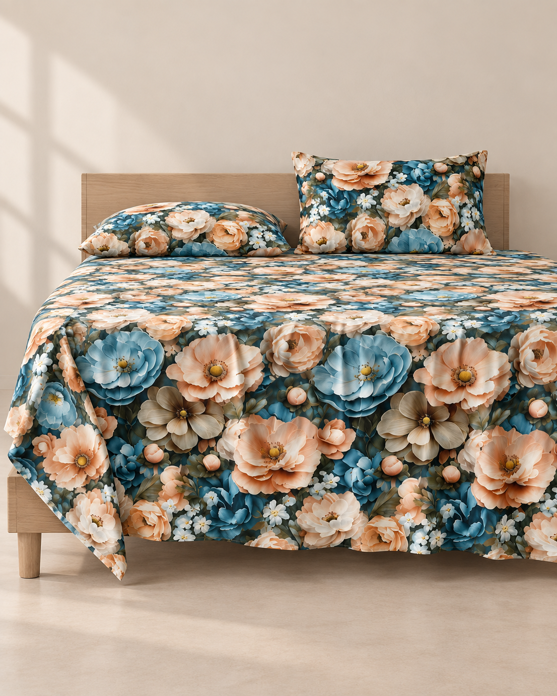 Apricot Dream | Ultra HD Digital Printed Bedsheets - 017