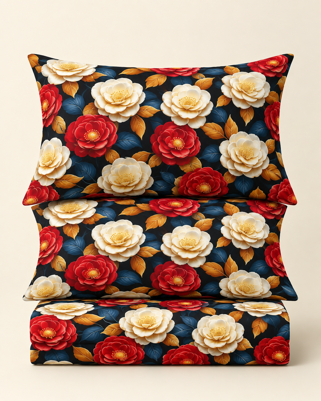 Ruby Ivory | Ultra HD Digital Printed Bedsheets - 004