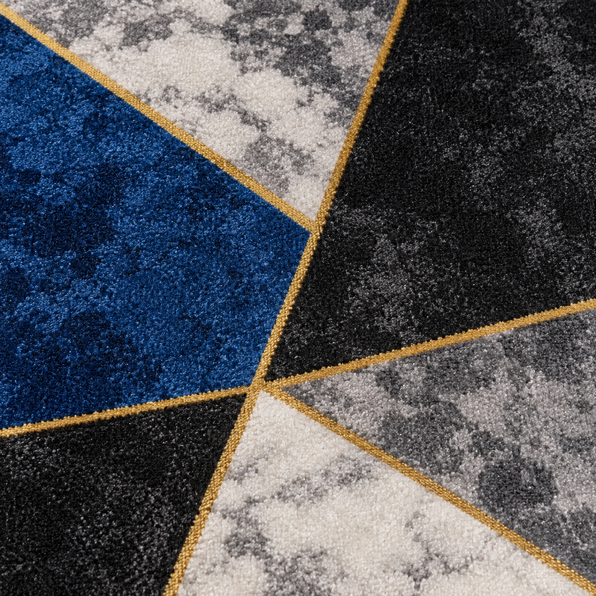 Fracture– Modern Rug, Blue & Black Geometric Design (MD-205)