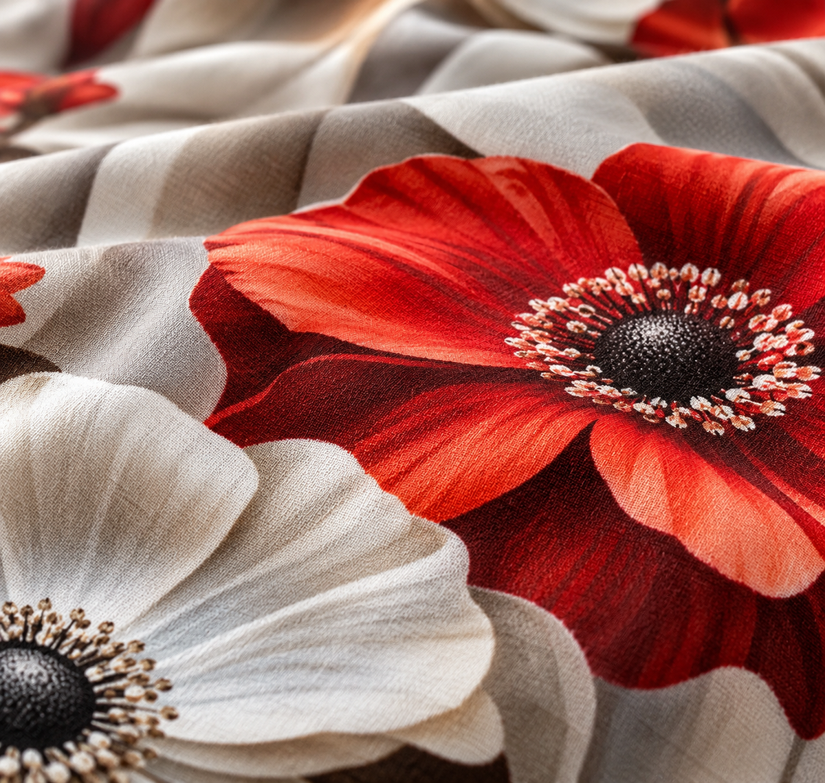 Scarlet Bloom | Ultra HD Digital Printed Bedsheets - 001