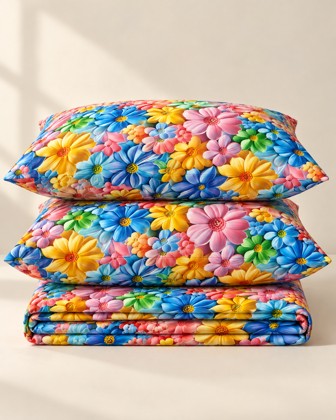 Rainbow Bloom | Ultra HD Digital Printed Bedsheets - 015