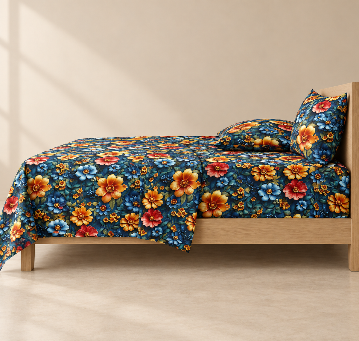 Sapphire Blaze | Ultra HD Digital Printed Bedsheets - 005