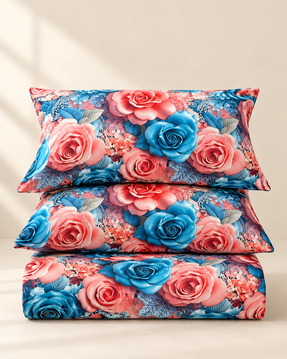 Rose Lagoon | Ultra HD Digital Printed Bedsheets - 014