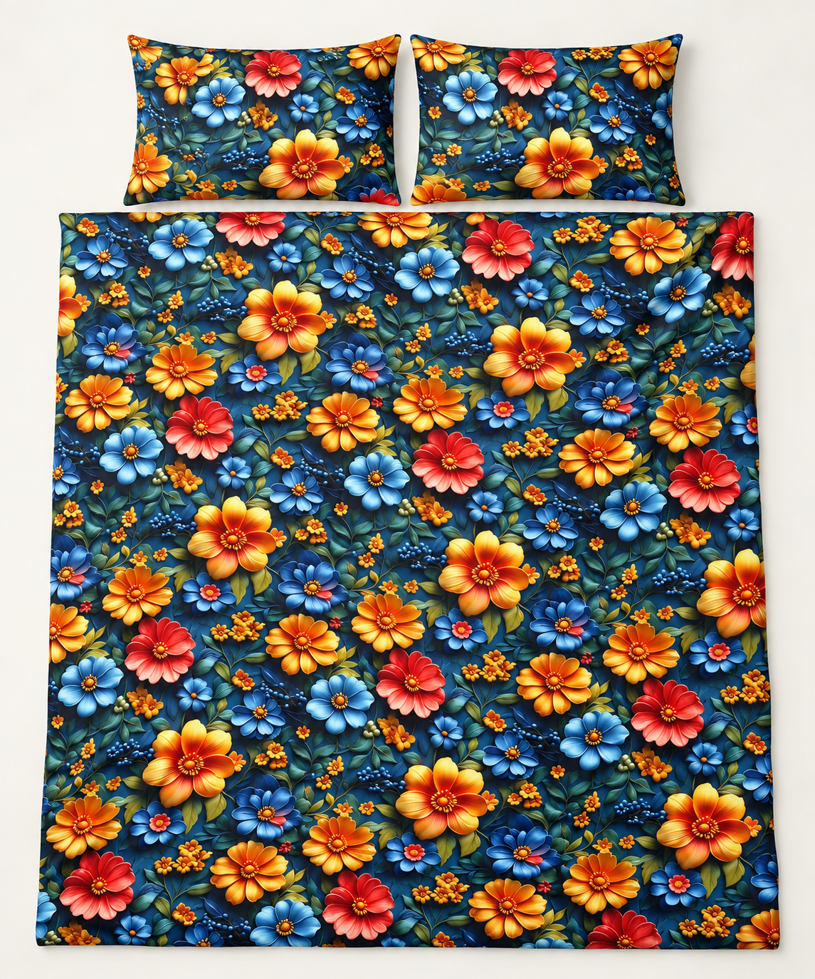 Sapphire Blaze | Ultra HD Digital Printed Bedsheets - 005