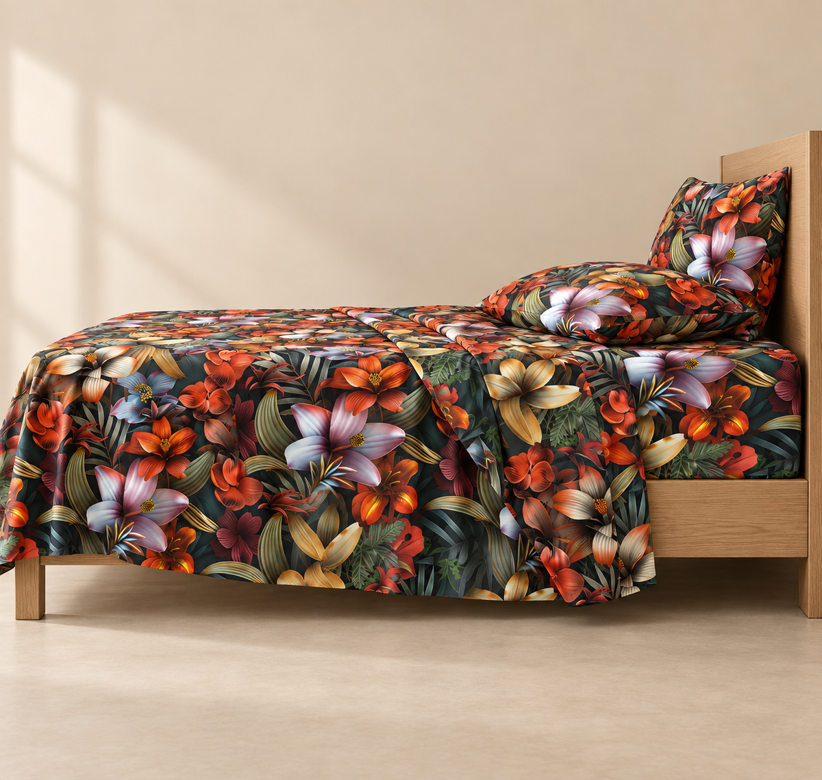 Paradise Bloom | Ultra HD Digital Printed Bedsheets - 016