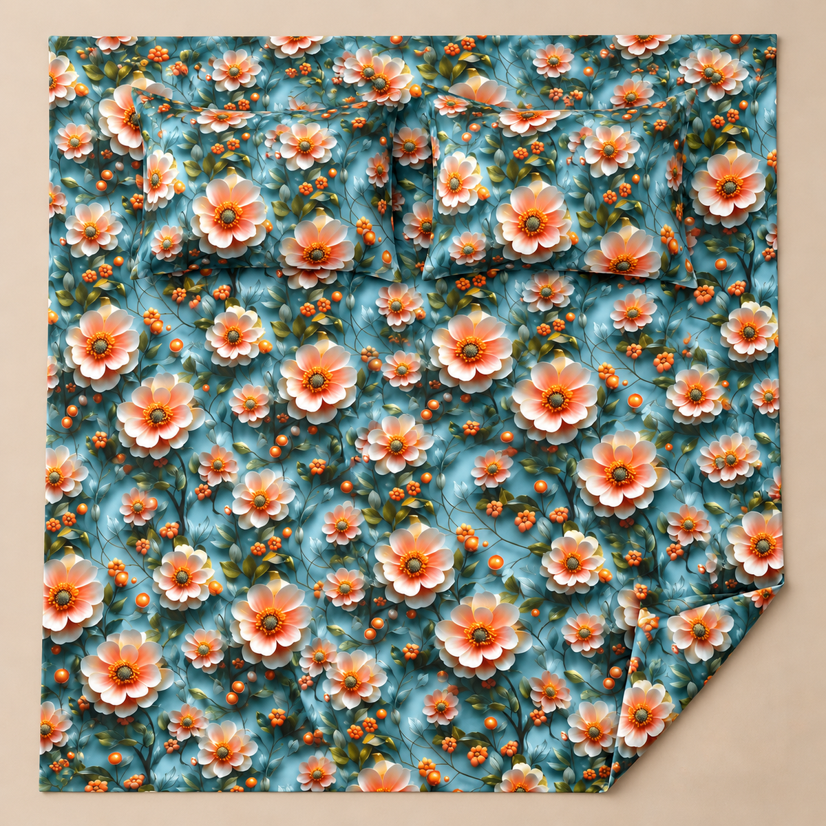 Sunset Garden | Ultra HD Digital Printed Bedsheets - 020