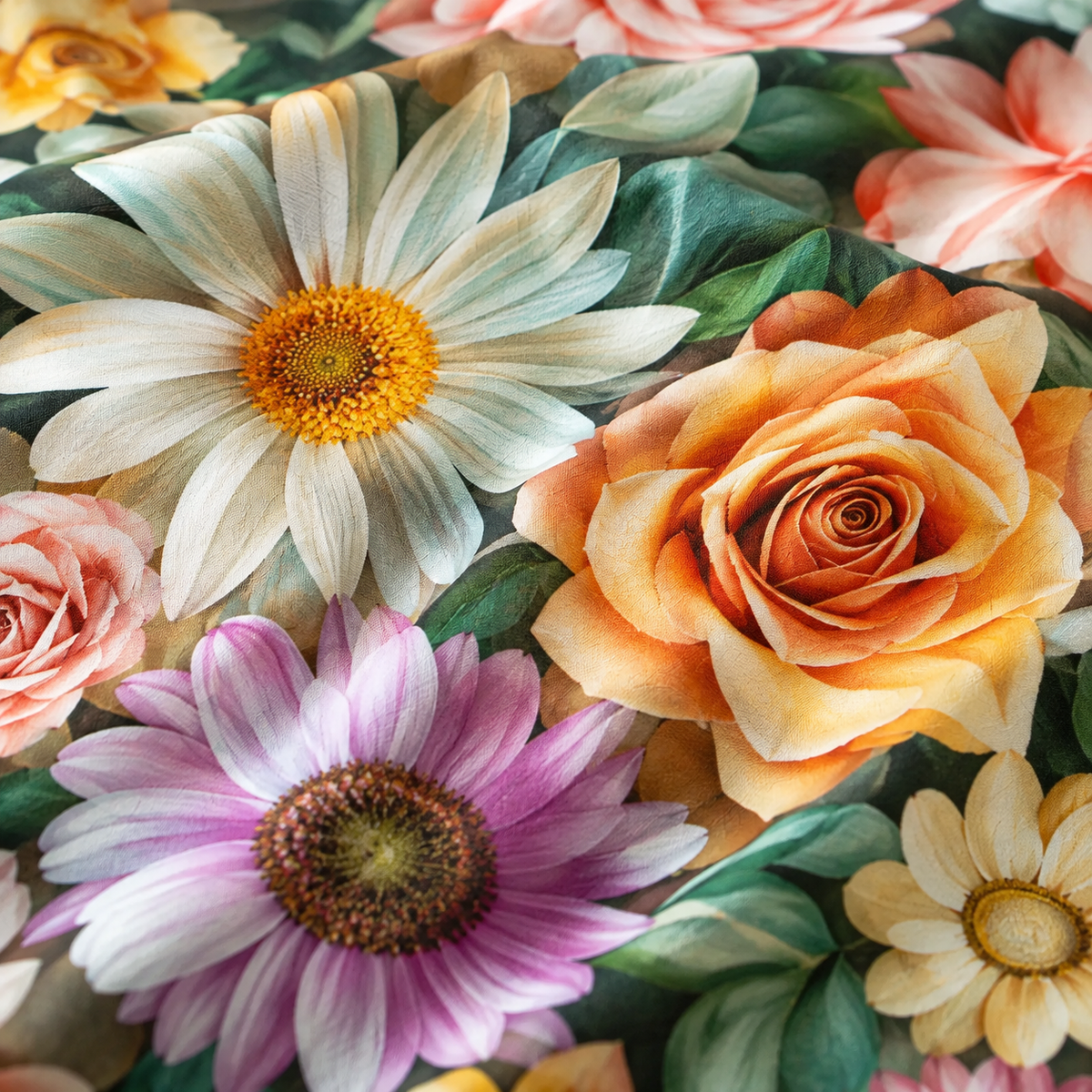 Golden Bouquet | Ultra HD Digital Printed Bedsheets - 011