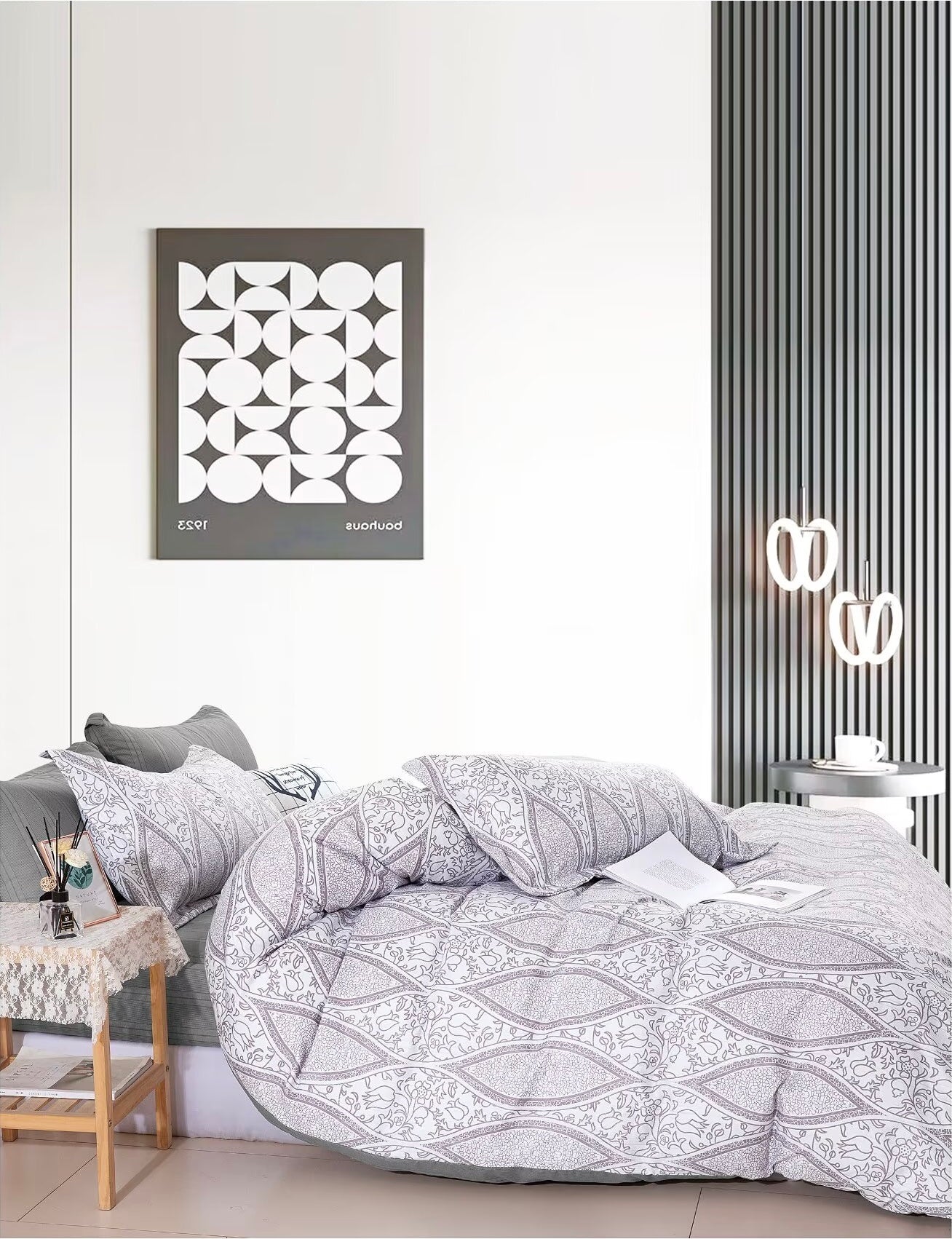 Grey Mosaic - Quilt Cover Sets - 6Pcs