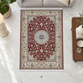 Ruby – Luxury Velvet Rug, Burgundy & Cream Traditional Design (LVC-510)