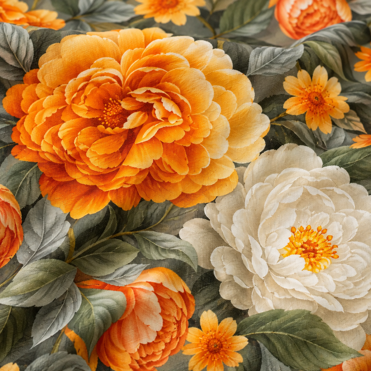 Marigold Mist | Ultra HD Digital Printed Bedsheets- 006