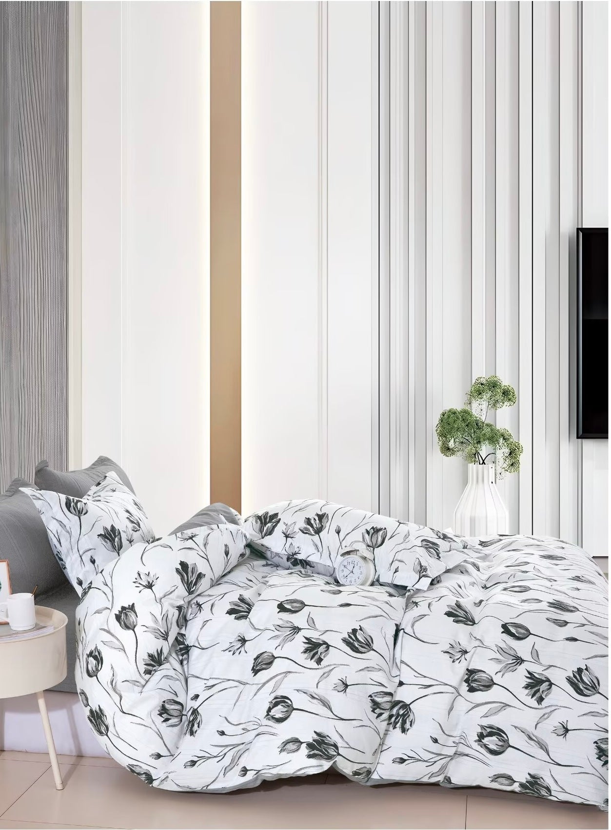 Noir Petals - Quilt Cover Sets - 6Pcs