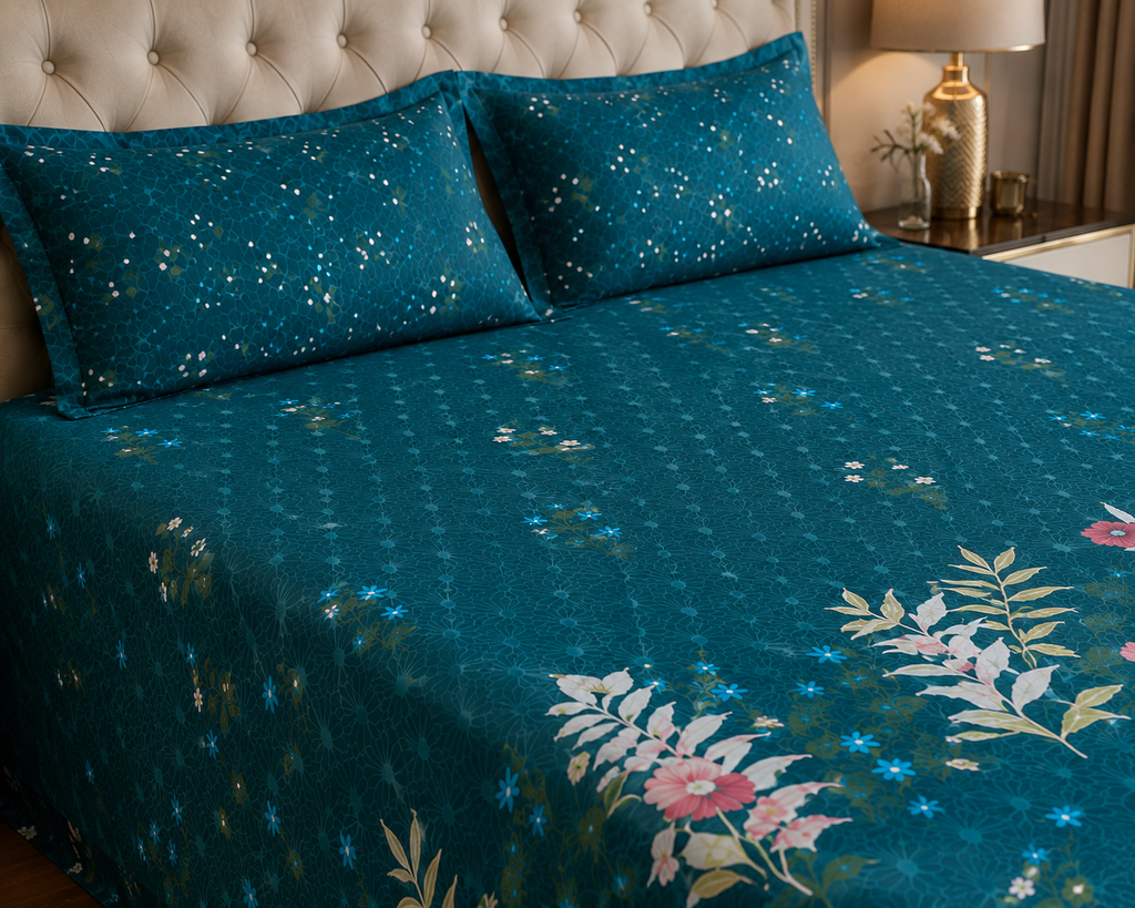 Ocean Teal Garden -  Bedsheet
