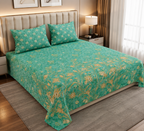 Turquoise Bloom- Bedsheet