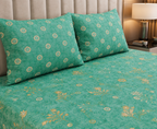 Turquoise Bloom- Bedsheet