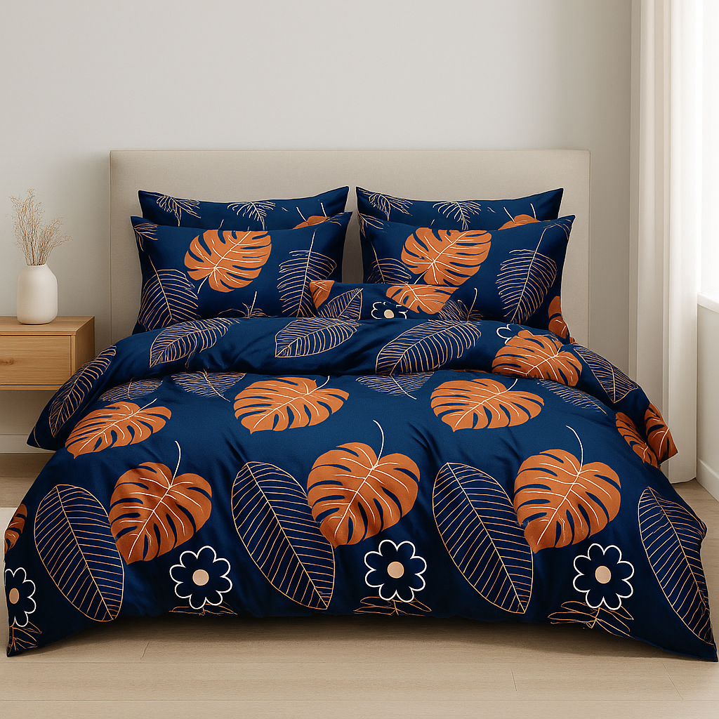 Navy Tropics - Quilt Cover Sets - 6Pcs