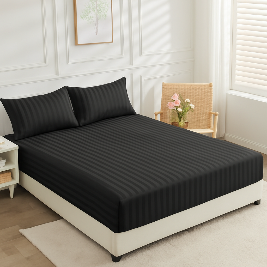 Black Stripe - Fitted Sheet