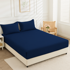 Navy Stripe - Fitted Sheet