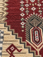Carnelian – Luxury Velvet Rug, Red & Cream Tribal Design (LVT-405)