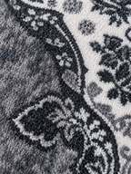 Slate – Luxury Velvet Rug, Grey & Ivory Traditional Design (LVT-408)