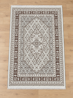 Truffle– Luxury Velvet Rug, Grey & Brown Traditional Design (LVT-407)
