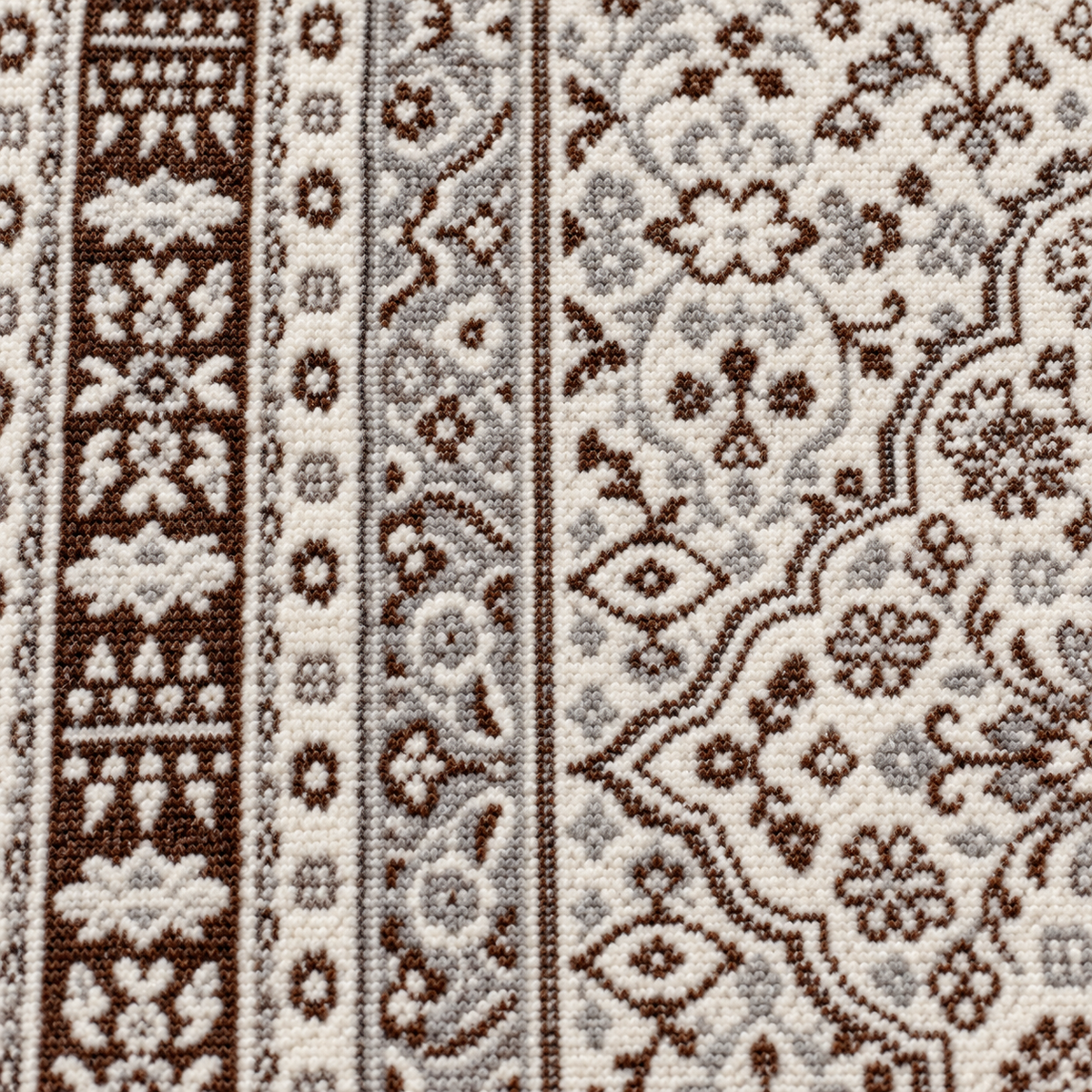 Truffle– Luxury Velvet Rug, Grey & Brown Traditional Design (LVT-407)