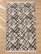 Jasper – Luxury Velvet Rug, Beige & Black Modern Design (LVB-310)