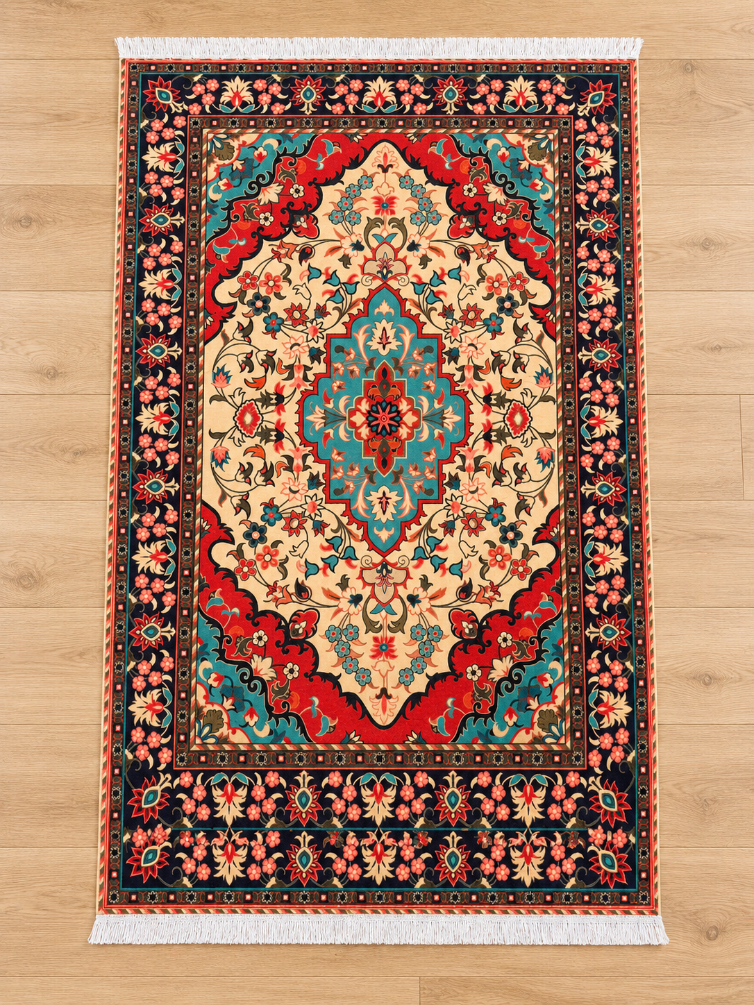 Ruby – Luxury Velvet Rug, Multicolor Traditional Design (LVB-308)