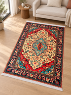Ruby – Luxury Velvet Rug, Multicolor Traditional Design (LVB-308)