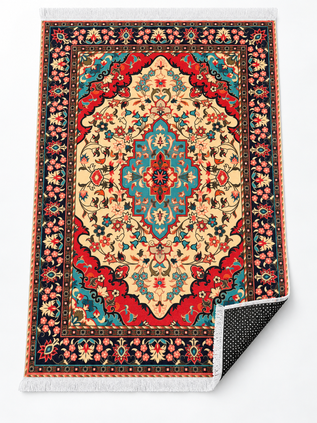 Ruby – Luxury Velvet Rug, Multicolor Traditional Design (LVB-308)