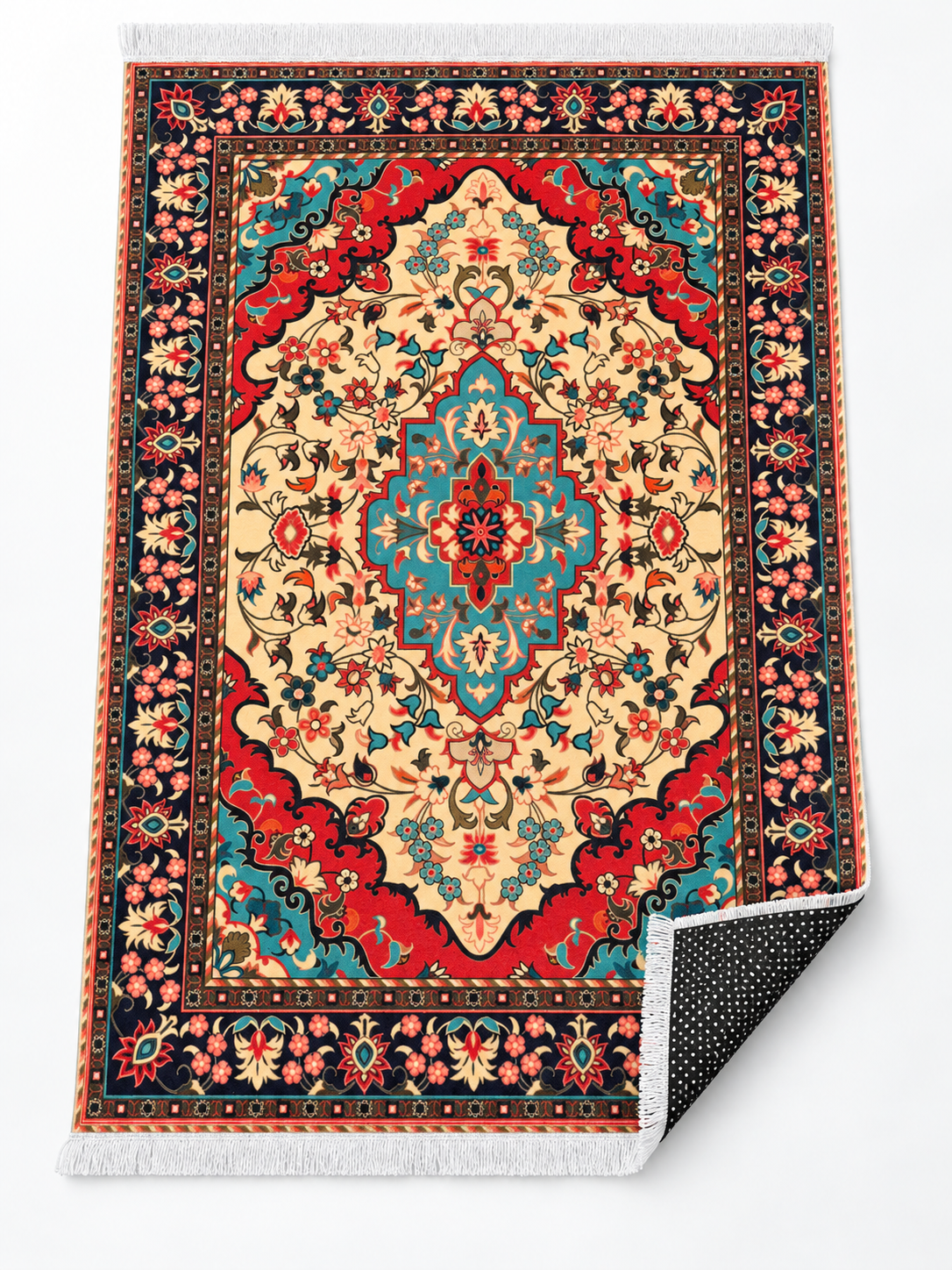 Ruby – Luxury Velvet Rug, Multicolor Traditional Design (LVB-308)