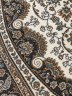Pearl – Luxury Velvet Rug, Cream & Black Traditional Design (LVB-305)