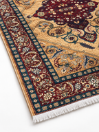 Amber – Luxury Velvet Rug, Gold & Maroon Traditional Design (LVB-304)