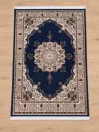 Lapis – Luxury Velvet Rug, Navy Blue Persian Design (LVB-303)