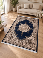 Lapis – Luxury Velvet Rug, Navy Blue Persian Design (LVB-303)