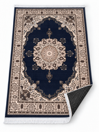 Lapis – Luxury Velvet Rug, Navy Blue Persian Design (LVB-303)