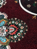 Obsidian– Luxury Velvet Rug, Maroon & Black Traditional Design (LVC-502)