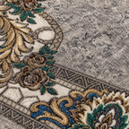 Pewter – Luxury Velvet Rug, Grey & Gold Classic Design (LVC-299)