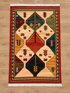 Vintage– Luxury Velvet Rug, Red & Cream Classic Design (LVC-300)
