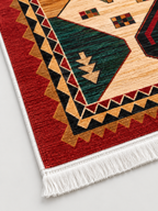 Vintage– Luxury Velvet Rug, Red & Cream Classic Design (LVC-300)