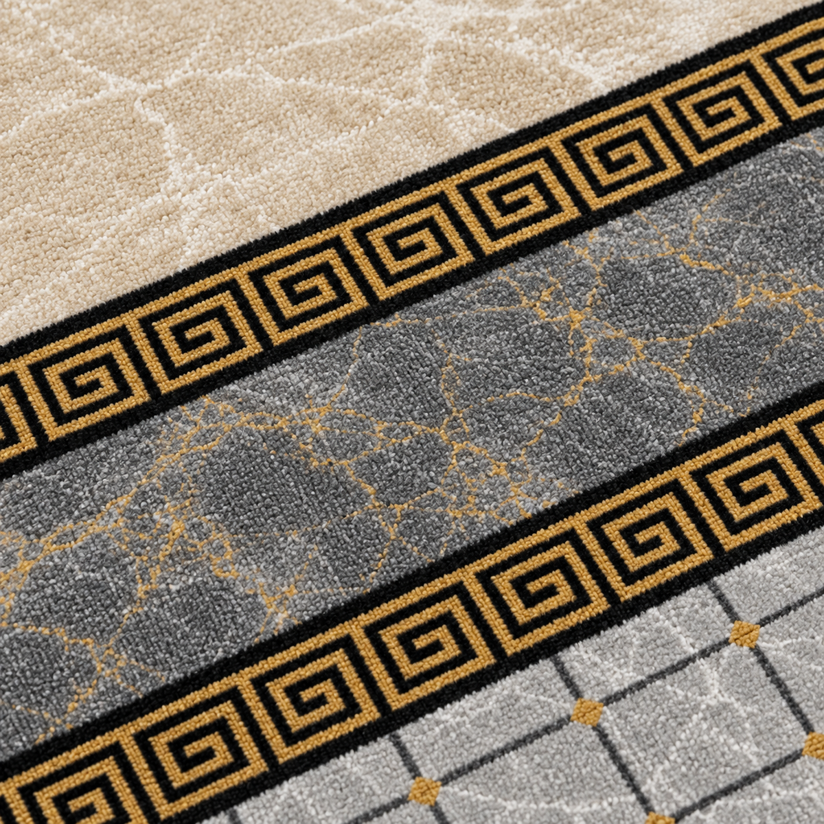 Travertine – Modern Rug, Beige & Grey Marble Design (MD-202)