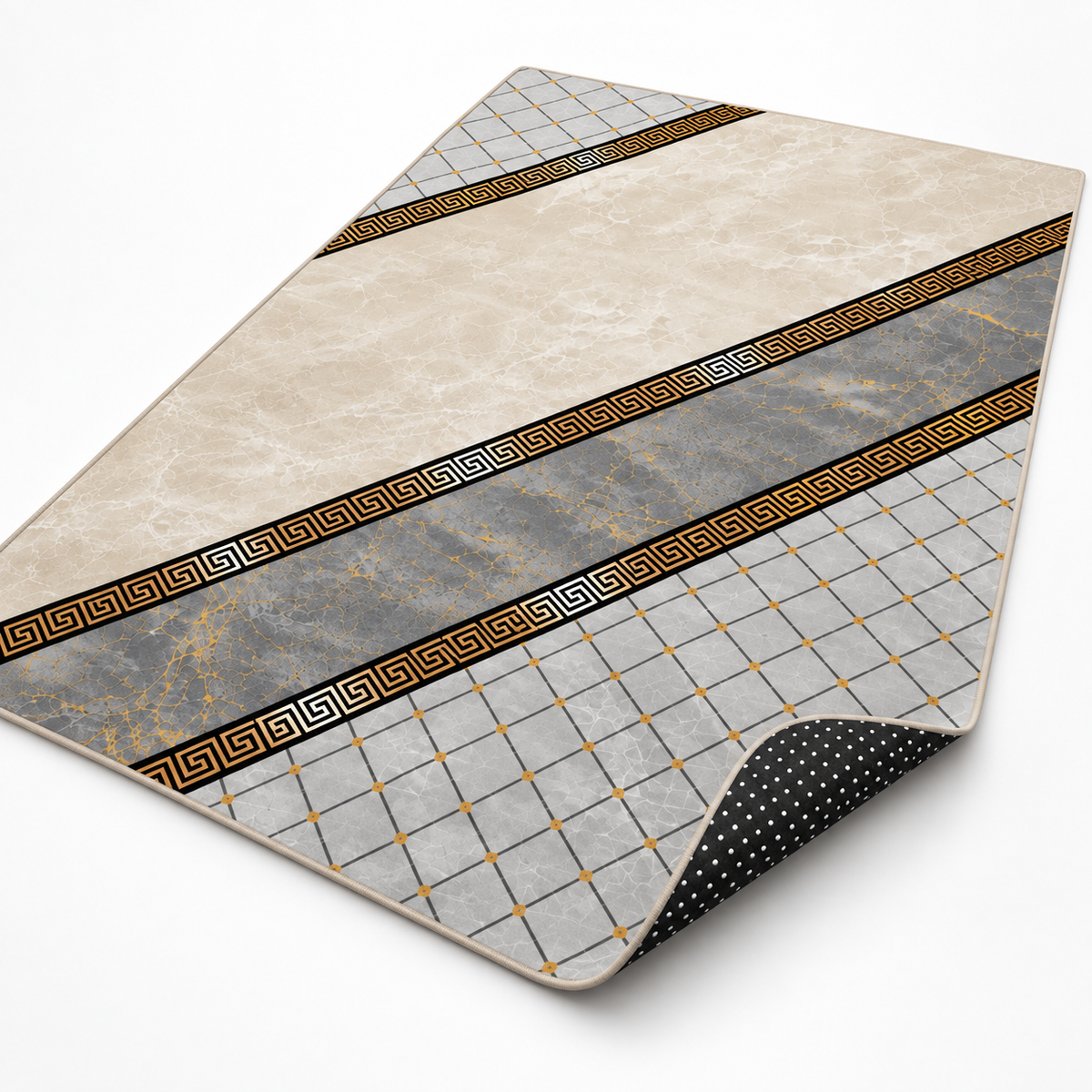 Travertine – Modern Rug, Beige & Grey Marble Design (MD-202)