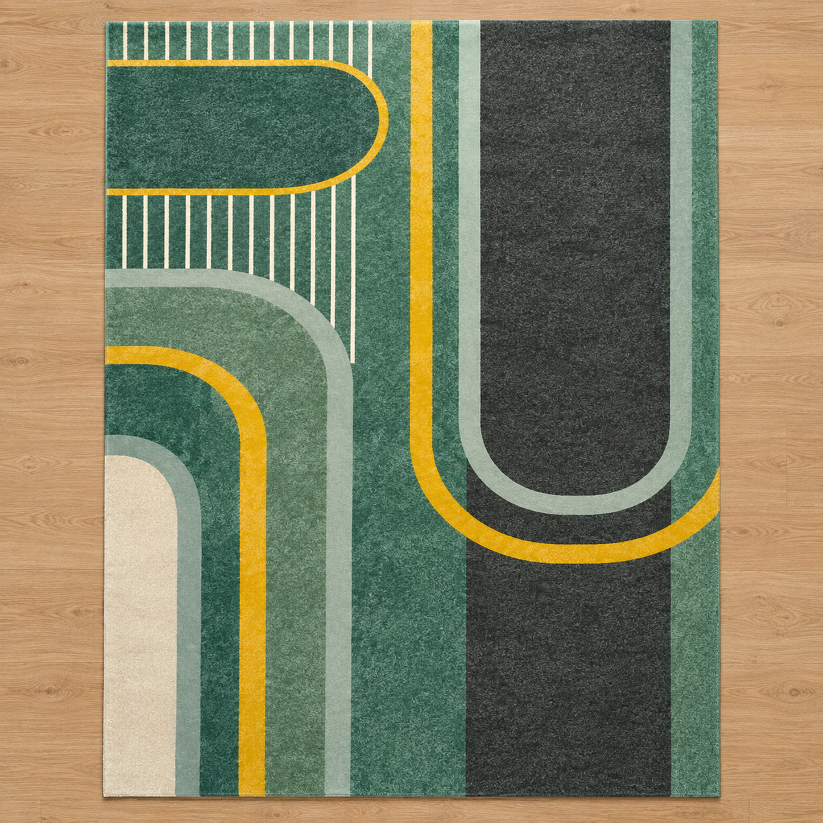 Jade – Modern Rug, Green & Gold Geometric Design (MD-217)