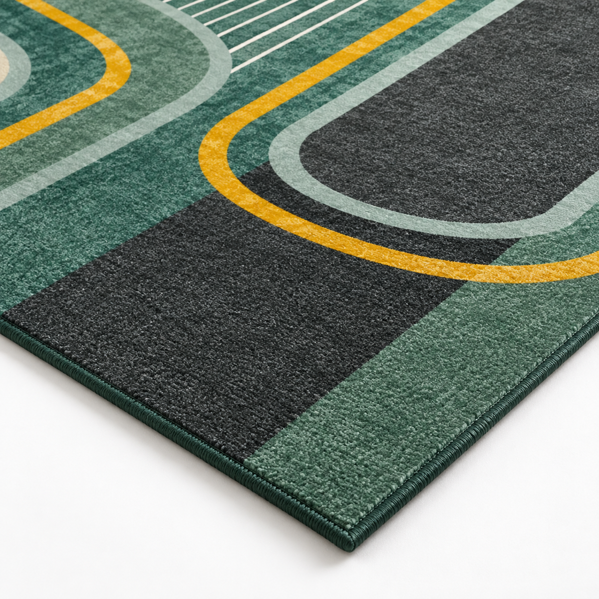 Jade – Modern Rug, Green & Gold Geometric Design (MD-217)