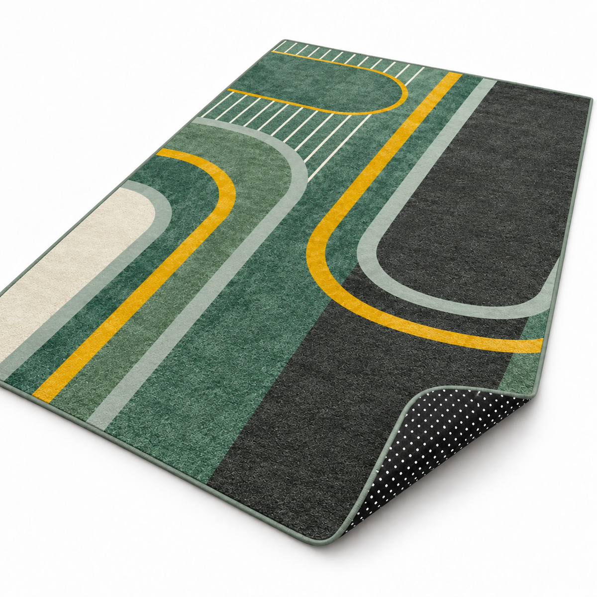 Jade – Modern Rug, Green & Gold Geometric Design (MD-217)