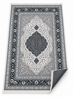 Porcelain – Luxury Velvet Rug, Navy & Ivory Traditional Design (LVC-504)