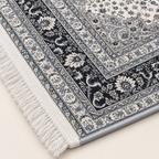 Porcelain – Luxury Velvet Rug, Navy & Ivory Traditional Design (LVC-504)