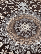 Espresso – Luxury Velvet Rug, Brown & Ivory Traditional Design (LVC-505)