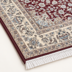 Ruby – Luxury Velvet Rug, Burgundy & Cream Traditional Design (LVC-510)