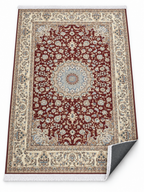 Ruby – Luxury Velvet Rug, Burgundy & Cream Traditional Design (LVC-510)